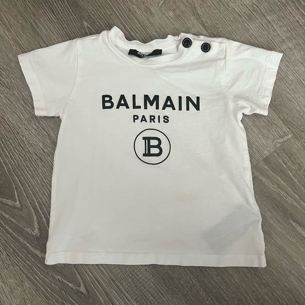 Balmain Baby White Logo T-Shirt - 12 months